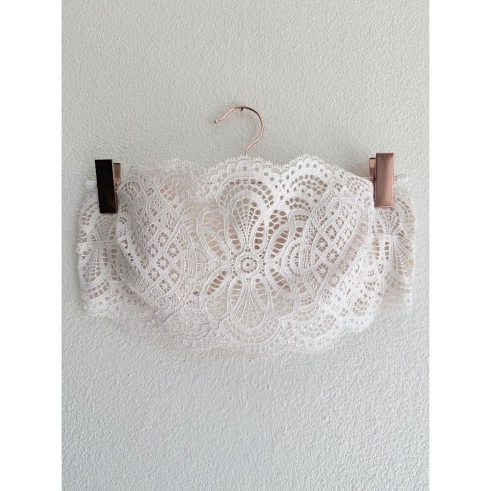 Victoria's Secret Dream Angels Lace Overlay Strapless Bra in Ivory size 34C